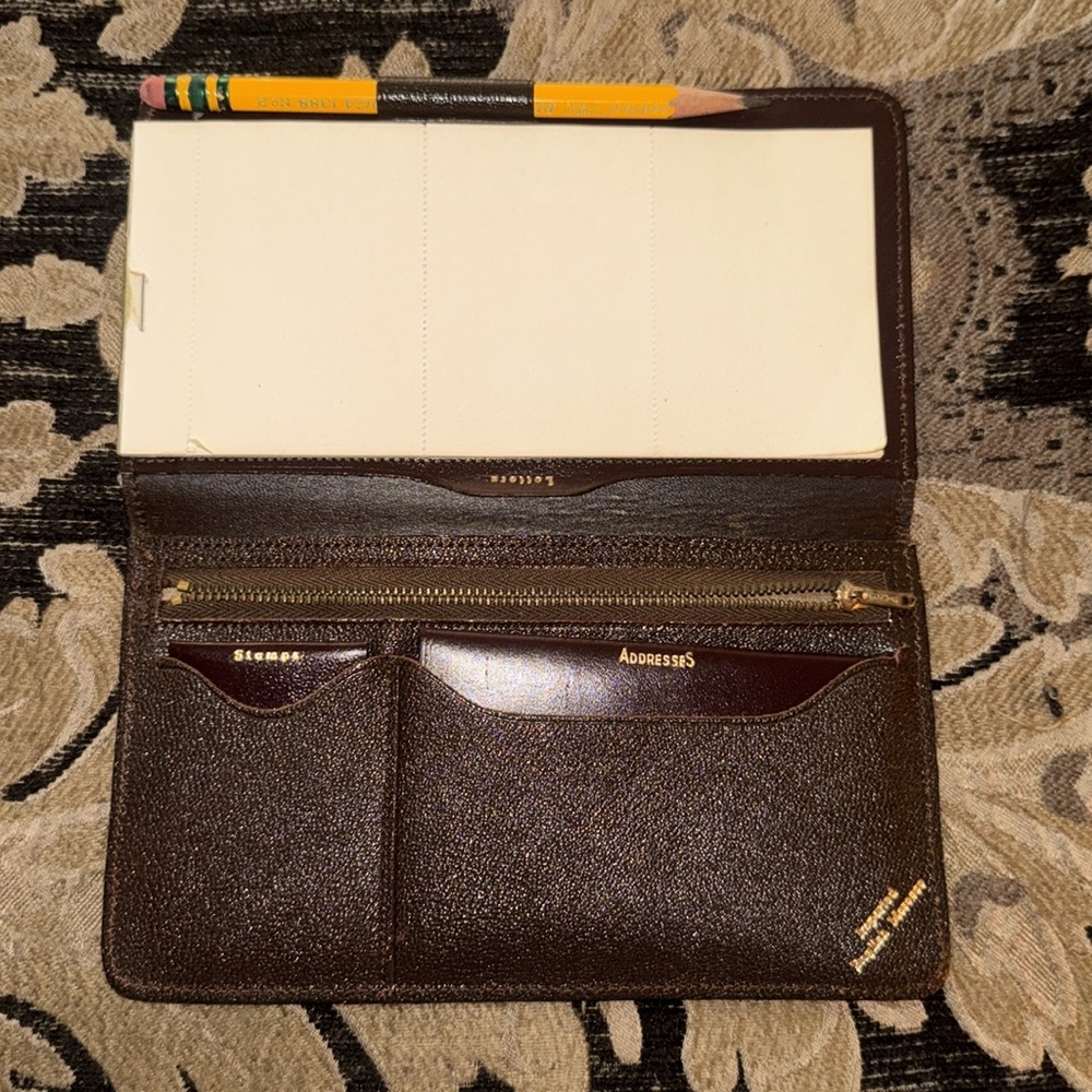 Black Leather Organizer Wallet - A piece of History 1954